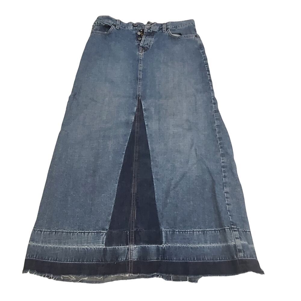 Lucky Brand Vintage Denim maxi women's jean skirt blue Size 6 Y2K 100% cotton